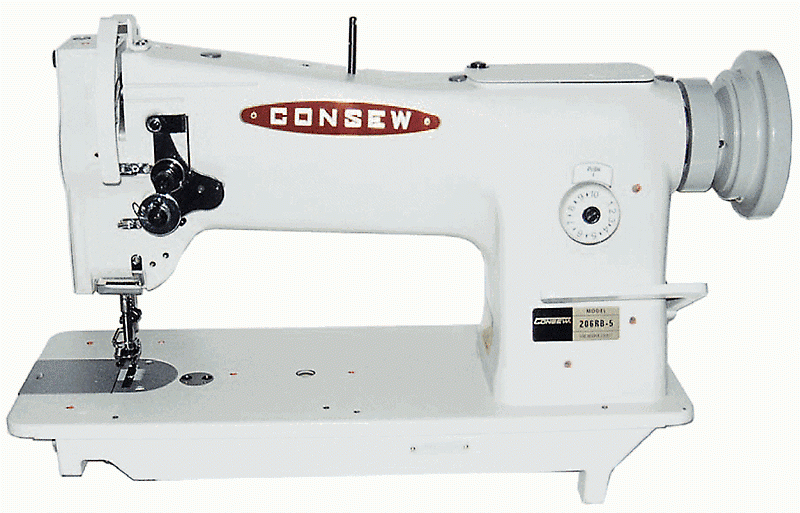 Consew 206RB-5 Triple Feed Heavy Duty Single Needle Drop Feed Lockstitch​ Upholstery Industrial Sewing Machine With Table and Servo Motor