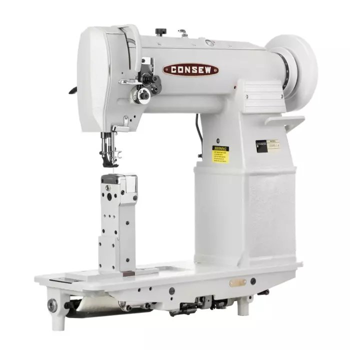 ​Consew 289RB-2 High Speed, Post Bed, 1 Needle, Drop Feed, Needle Feed, Walking Foot, Alternating Presser Feet, Lockstitch Industrial Sewing Machine​ With Table and Servo Motor