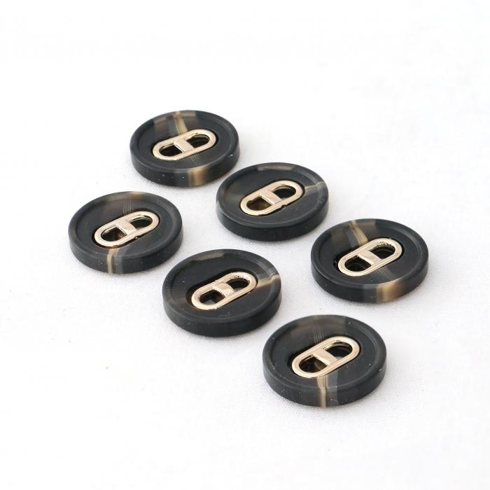 Brown With Metal Center Finish Resin Buttons