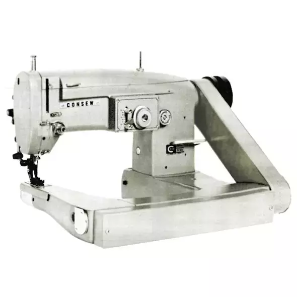 ​Consew 347R-1A-1WS Feed-Off-The-Arm Zig-Zag Upper and Lower Feed Lockstitch Industrial Sewing Machine With Table and Servo Motor​