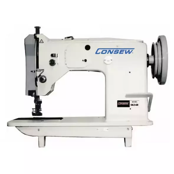 Consew SKZ-6R-3 Heavy Duty Single Needle Drop Feed Zig-Zag Lockstitch Industrial Sewing Machine With Table and Servo Motor