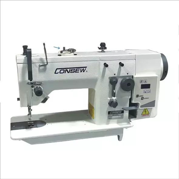 Consew ﻿CN2053R-DD ﻿Speed Single Needle Drop Feed Zig-Zag Industrial Sewing Machine With Unassembled Table and Direct Drive Servo Motor