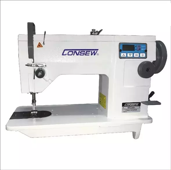 Consew CN2073R-DSM Single Needle Drop Feed Zig-Zag Lockstitch Industrial Sewing Machine With Table and Servo Motor