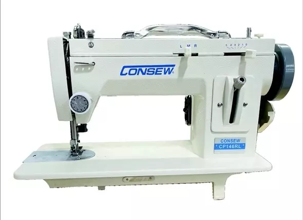 ConsewCP146RL Portable Single Needle Zig-Zag Walking Foot Industrial Sewing Machine With Carry Case