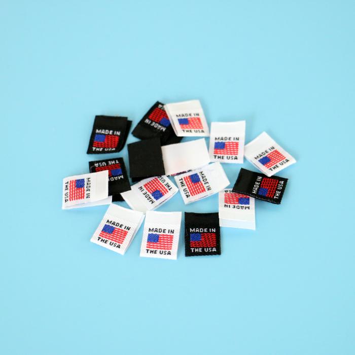Printed Made In USA Flag Clothing Tags