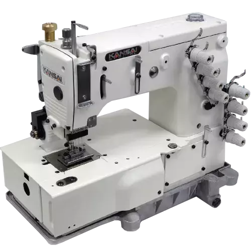 Kansai Special DFB1404-P Flatbed Multi-needle Chainstitch Industrial Sewing Machine with Table and Servo Motor