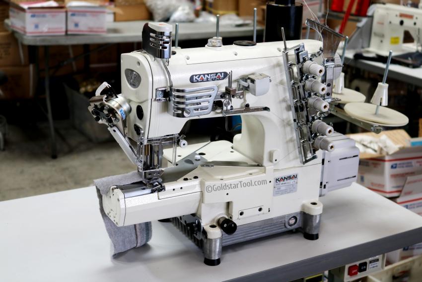 Kansai Special NR-9803GCC-UTE 3-Needle Cylinder Bed Direct Drive Coverstitch Industrial Sewing Machine