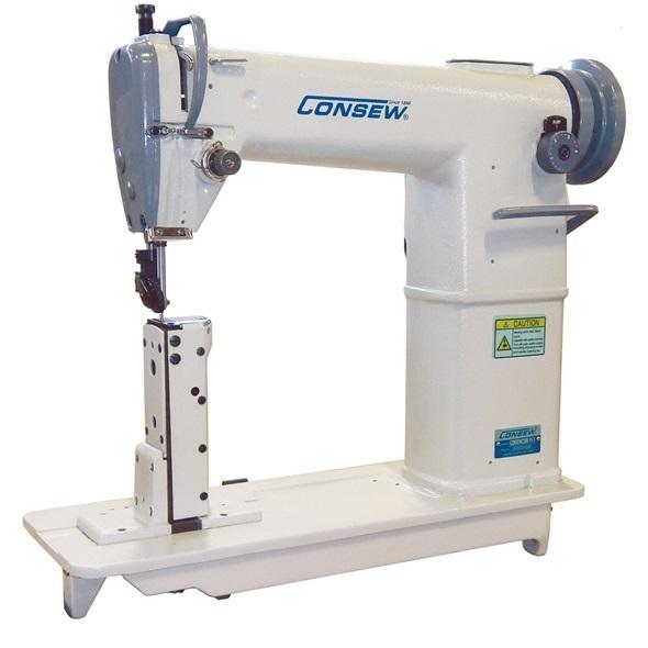 Consew 228R-11-1 High Speed, Post Bed, 1 Needle, Drop Feed, Lockstitch Industrial Sewing Machine With Table and Servo Motor