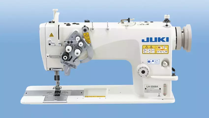 JUKI LH-3588A Semi-dry-head, 2-needle Organized Split Needle Bar Lockstitch Industrial Sewing Machine With Table and Servo Motor