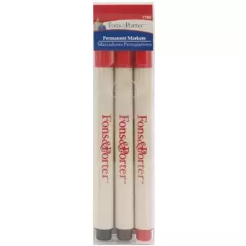 Set Of Three Fine Tip Permanent Fabric Markers By Fons & Porter