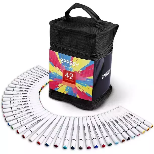 SPREEY 42 Set of Dual-Tip Alcohol Art Markers