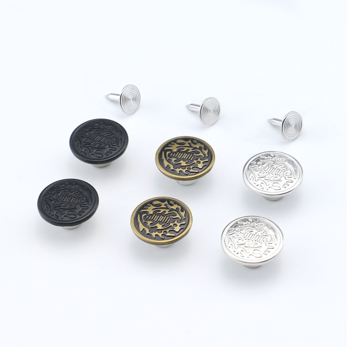 Rivets - Jean Button - Oak Leaf Design