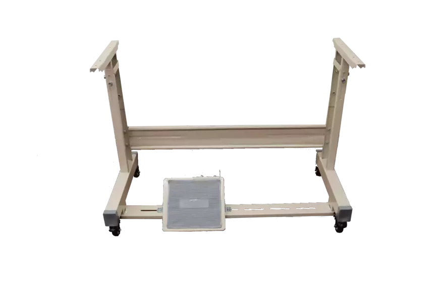 Adjustable T-Leg With Locking Caster Wheels Table Frame Assembly