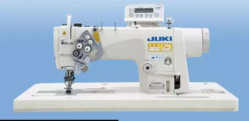 JUKI LH-3588-7 Semi-dry-head, 2-needle Organized Split Needle Bar Lockstitch Industrial Sewing Machine With Table and Servo Motor