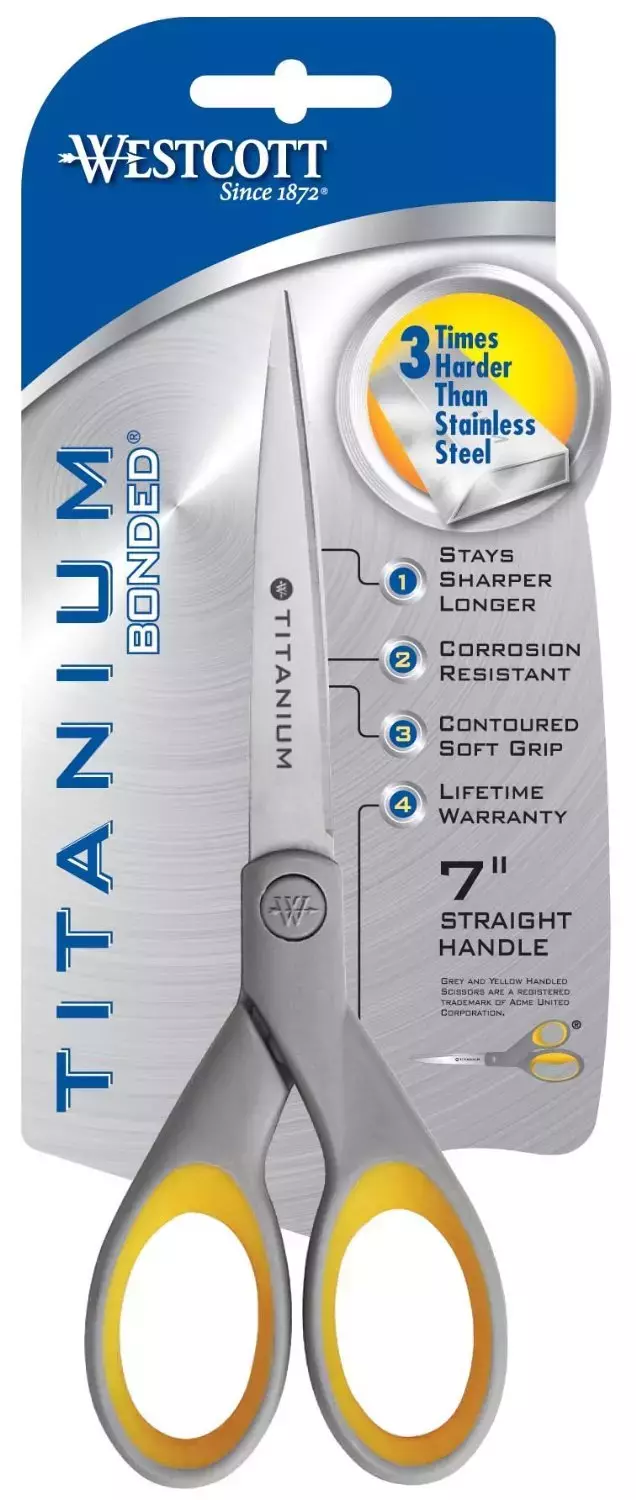 7 Straight ​Titanium Bonded Scissors with Soft Grip Handles - Westcott