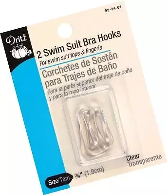 Dritz Swimsuit Bra Hook 1/2 Wide 2/Pkg Clear