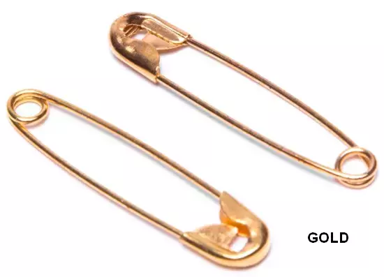 Size #00 (3/4) Gold Safety Pins