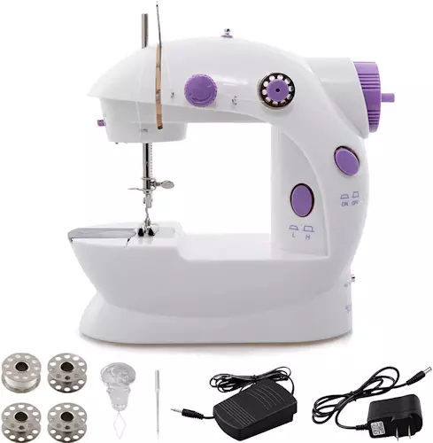 Small All-Purpose Beginner Sewing Machine,Portable Sewing Machine Basic  Easy to Use for Adults, Multifunction Electric Sewing Machine Miniature  Double