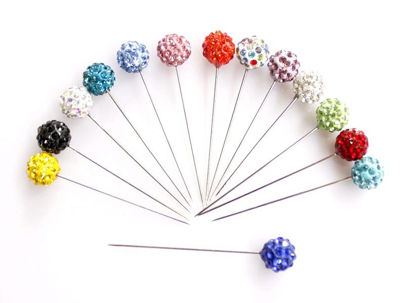 Rhinestone Head Scarf Pins Multicolor GoldStar Tool